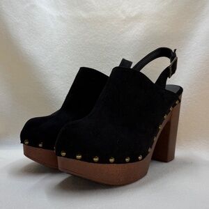 TruFox Platform Mules Black 8.5